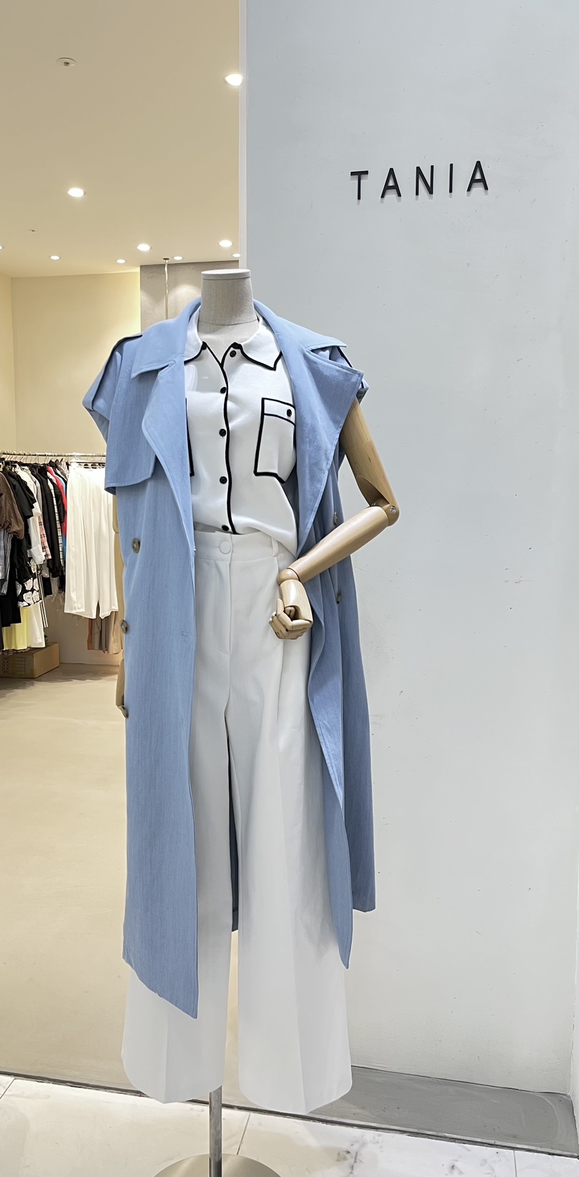 TANIA韓國直郵女士新品人氣時尚職業26春夏長款風衣含腰帶TANIA長款風衣