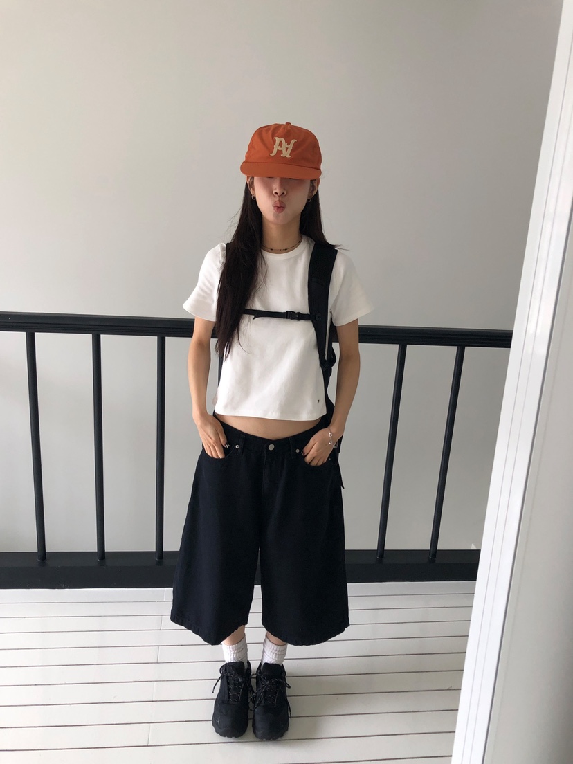 SEEOT韓國直郵實拍女裝新款休閑熱賣短褲不含腰帶男女同款SEEOT短褲