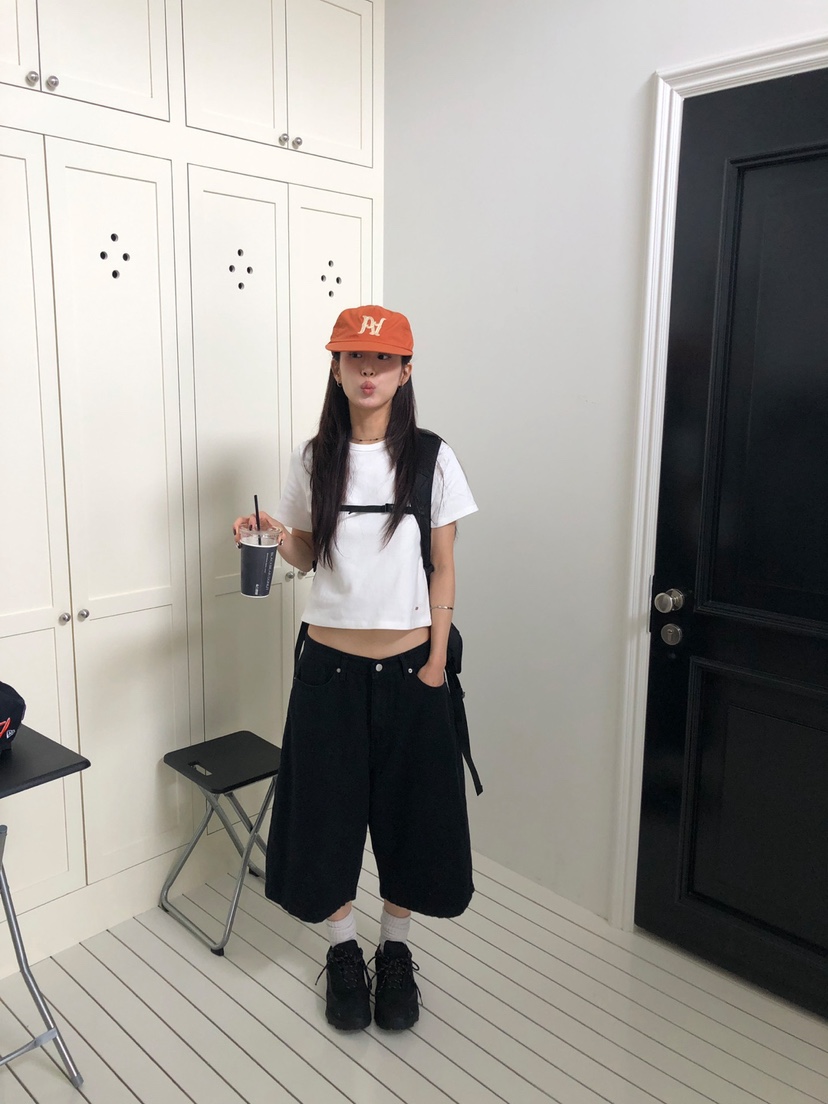 SEEOT韓國直郵實拍女裝新款休閑熱賣短褲不含腰帶男女同款SEEOT短褲