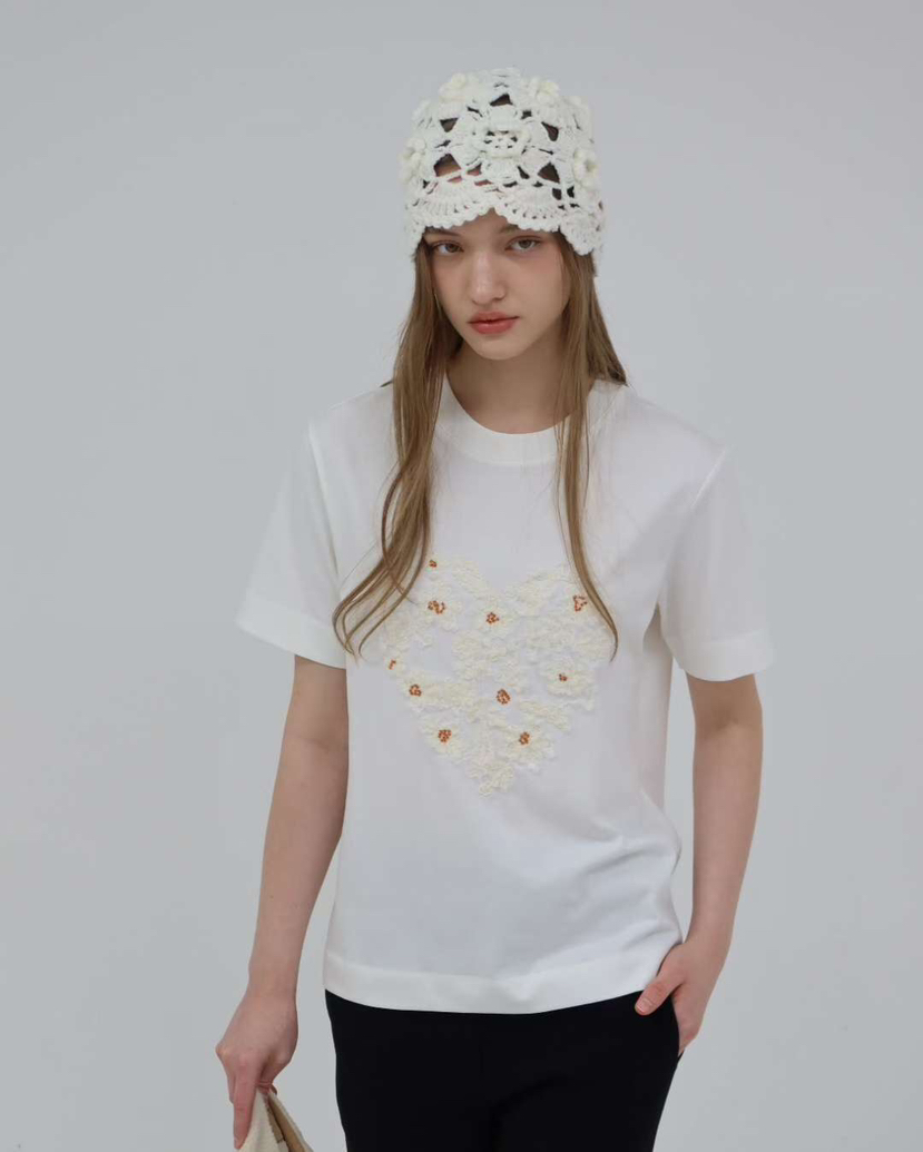GENTLE B/LOVENTINA韓國直郵女士新品時尚T恤不含內搭刺繡花朵GENTLE B/LOVENTINAT恤圖色1