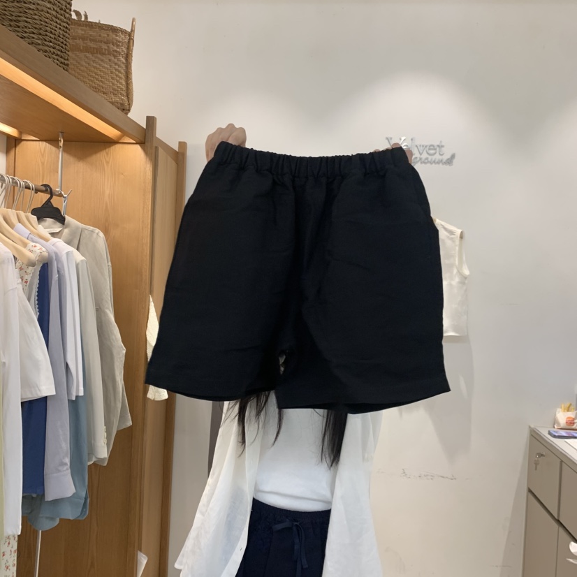 VELVET UNDERGROUND韓國代購女士新款26夏季26春夏短褲亞麻VELVET UNDERGROUND短褲圖色3
