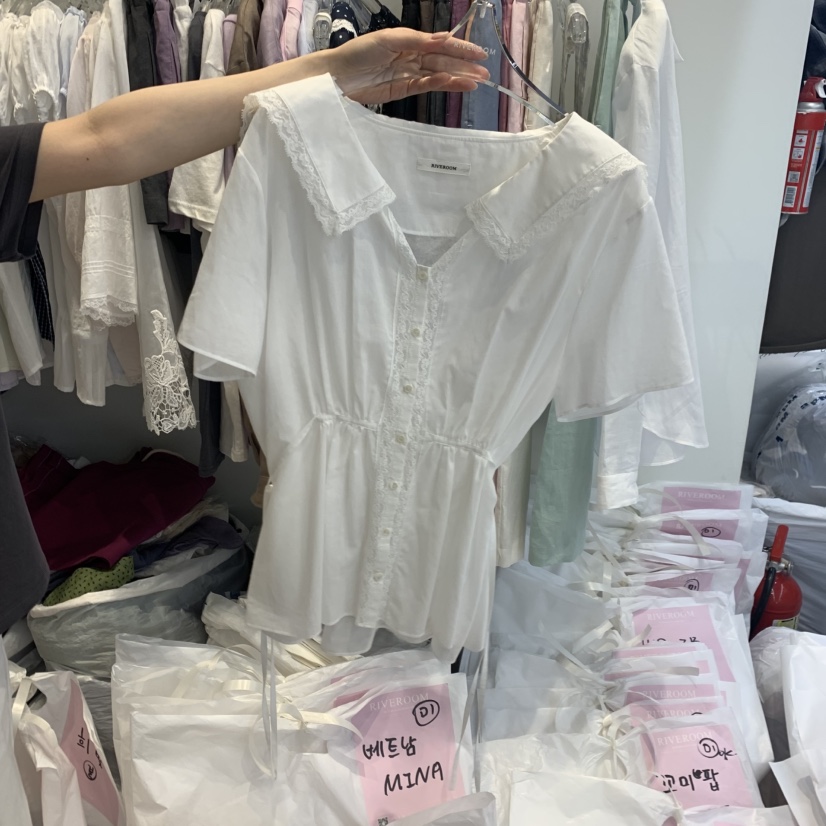 RIVEROOM東大門實拍韓國女裝新款熱賣人氣職業襯衫蕾絲衫RIVEROOM襯衫/蕾絲衫圖色1