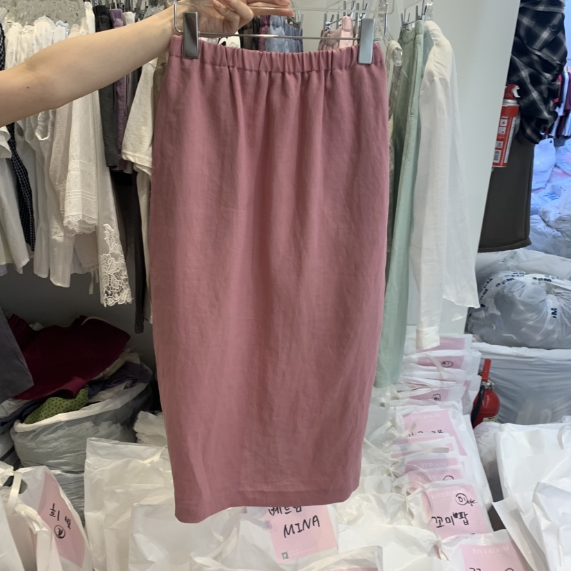 RIVEROOM韓國代購女裝新品職業推薦26春夏半身裙中短裙亞麻RIVEROOM半身裙/中短裙圖色4