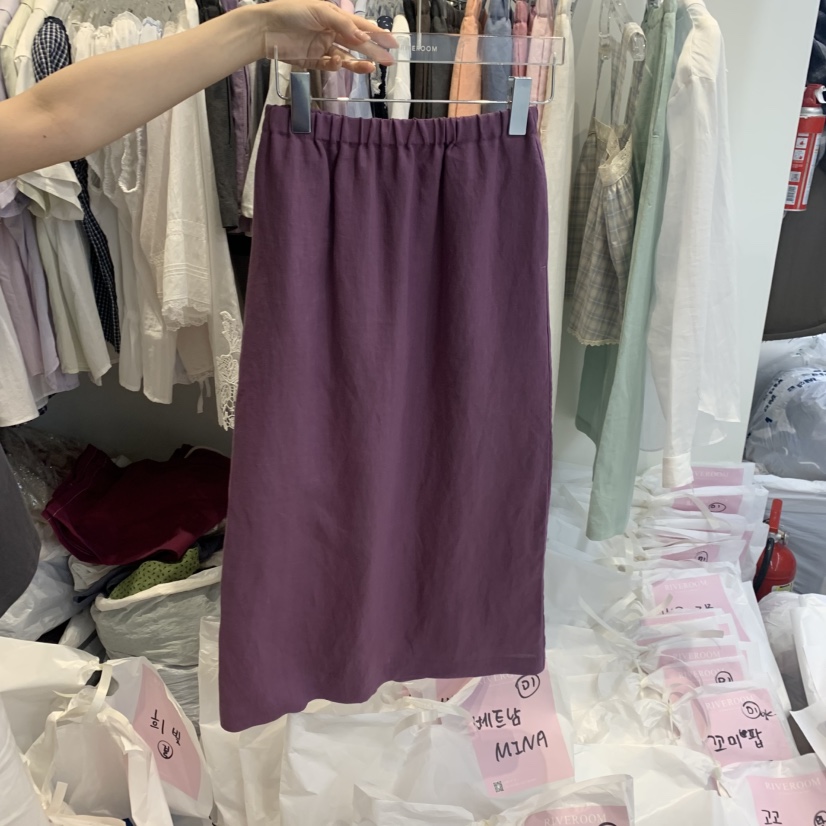 RIVEROOM韓國代購女裝新品職業推薦26春夏半身裙中短裙亞麻RIVEROOM半身裙/中短裙圖色7
