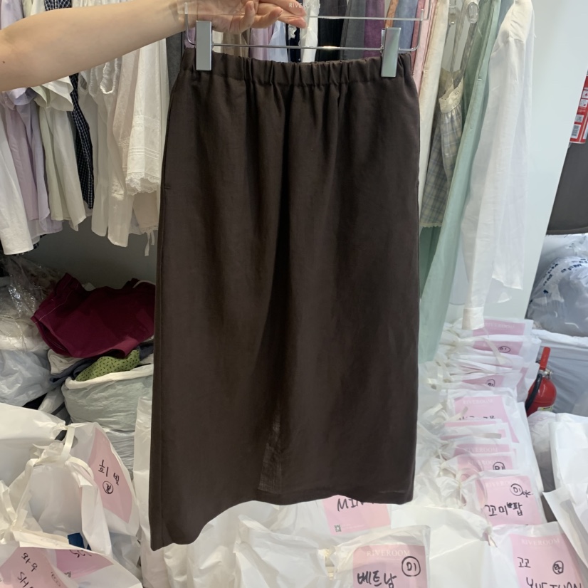 RIVEROOM韓國代購女裝新品職業推薦26春夏半身裙中短裙亞麻RIVEROOM半身裙/中短裙圖色9