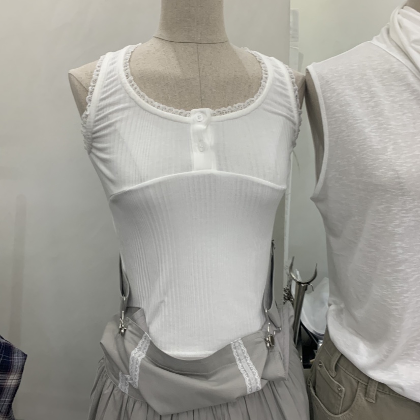 TAKE YOUE TIME東大門實拍韓國女士新品熱賣吊帶背心蕾絲羅紋TAKE YOUE TIME吊帶/背心圖色3