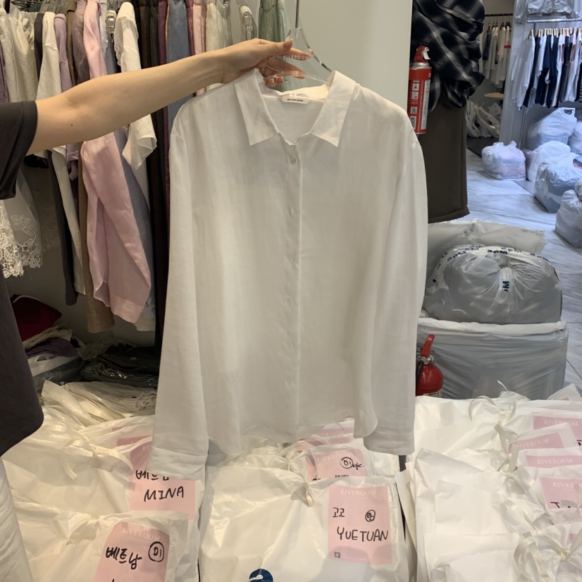 RIVEROOM韓國直郵實拍女裝新品26春夏推薦襯衫蕾絲衫亞麻RIVEROOM襯衫/蕾絲衫圖色1