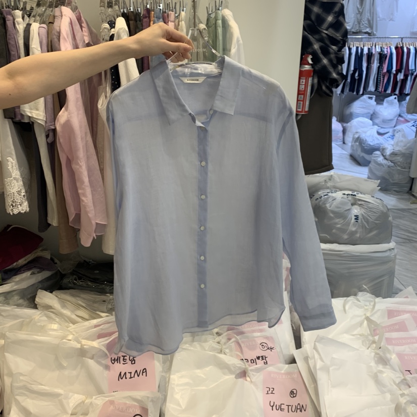 RIVEROOM韓國直郵實拍女裝新品26春夏推薦襯衫蕾絲衫亞麻RIVEROOM襯衫/蕾絲衫圖色2
