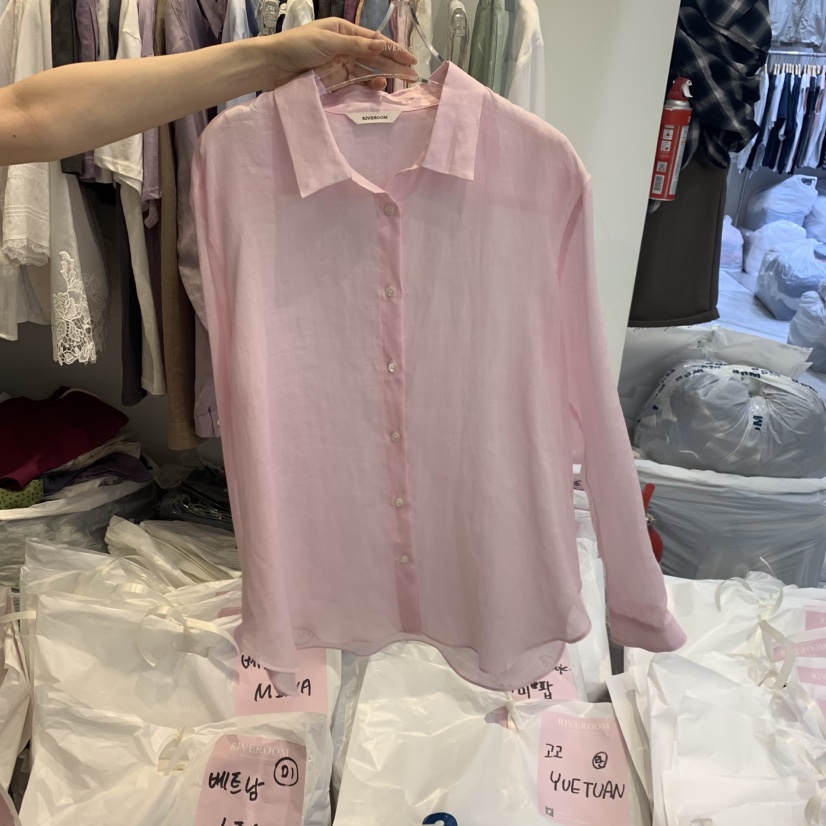 RIVEROOM韓國直郵實拍女裝新品26春夏推薦襯衫蕾絲衫亞麻RIVEROOM襯衫/蕾絲衫圖色3