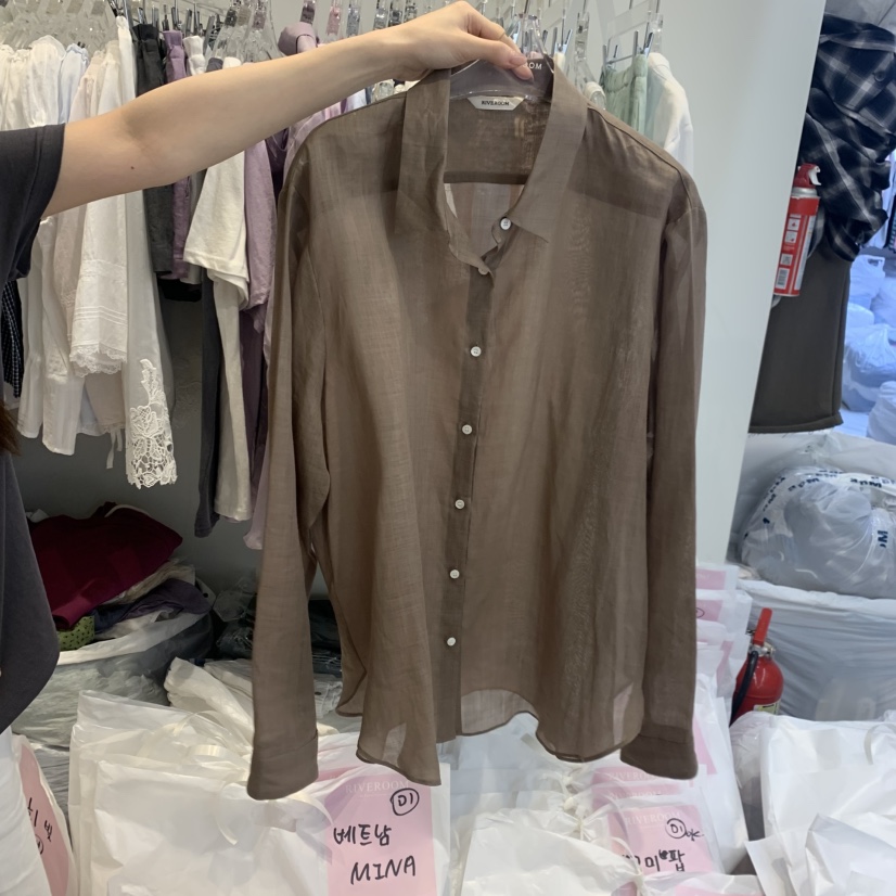 RIVEROOM韓國直郵實拍女裝新品26春夏推薦襯衫蕾絲衫亞麻RIVEROOM襯衫/蕾絲衫圖色5