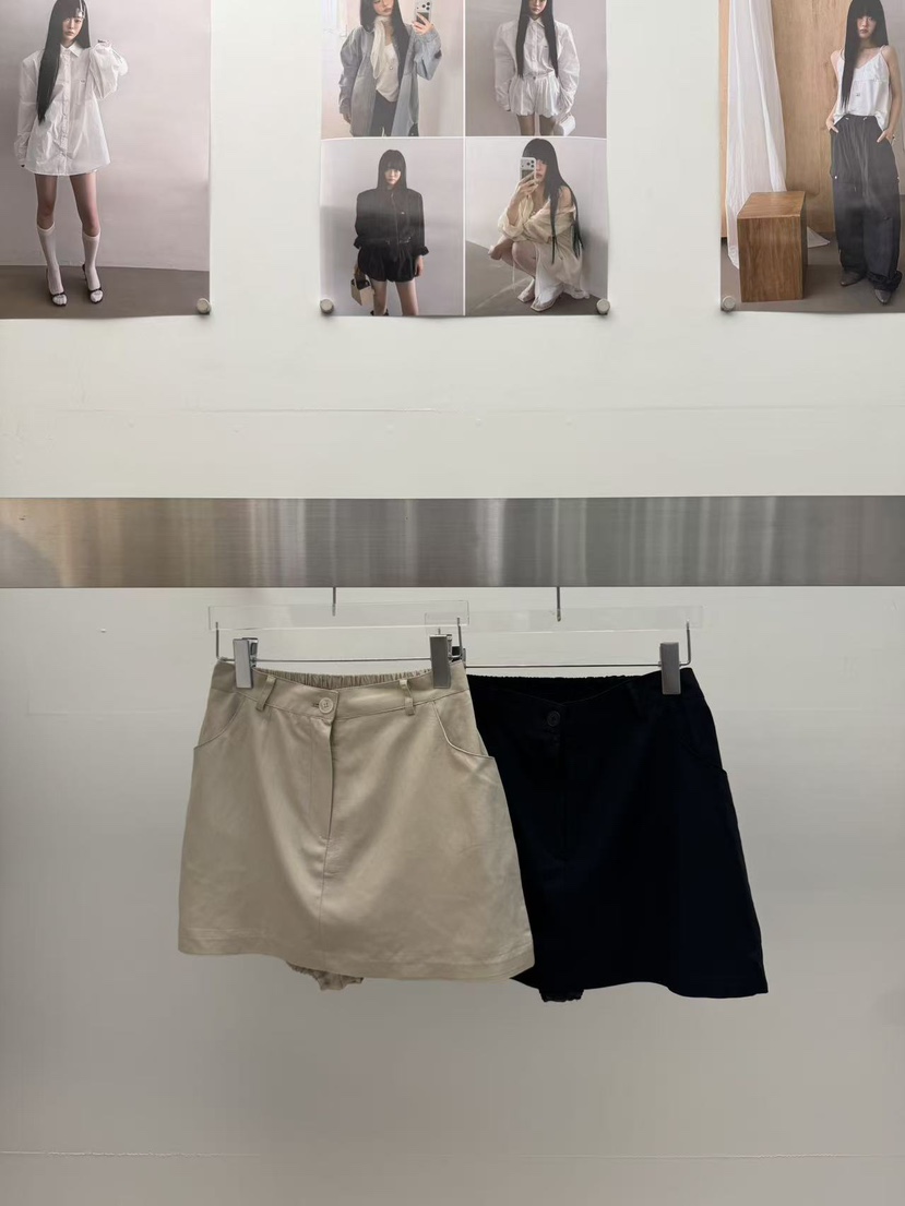 AMOOD韓國直郵實拍女裝新品休閑職業26春夏人氣熱賣短裙亞麻AMOOD短裙