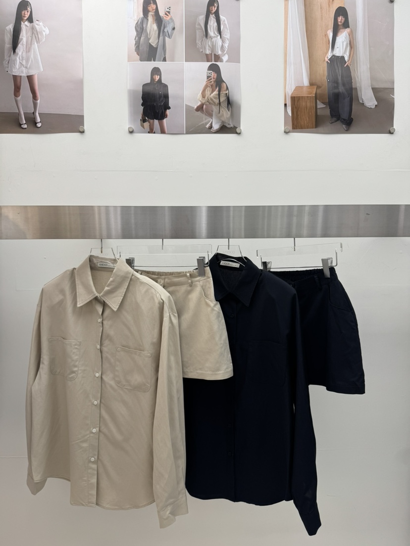 AMOOD韓國直郵實拍女裝新品休閑職業26春夏人氣熱賣短裙亞麻AMOOD短裙