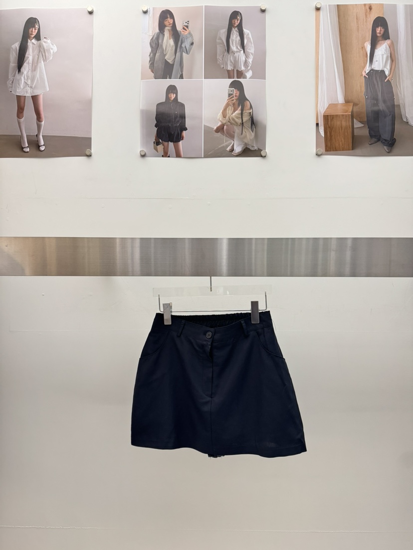 AMOOD韓國直郵實拍女裝新品休閑職業26春夏人氣熱賣短裙亞麻AMOOD短裙圖色2