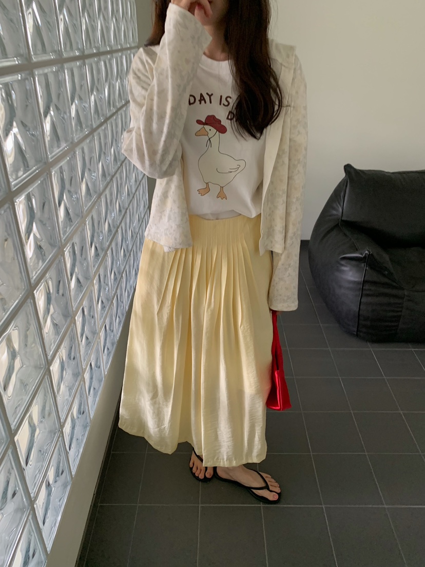 CAMEL-P韓國東大門代購女裝新品26夏季長裙褶裥長款Came_l 家長裙