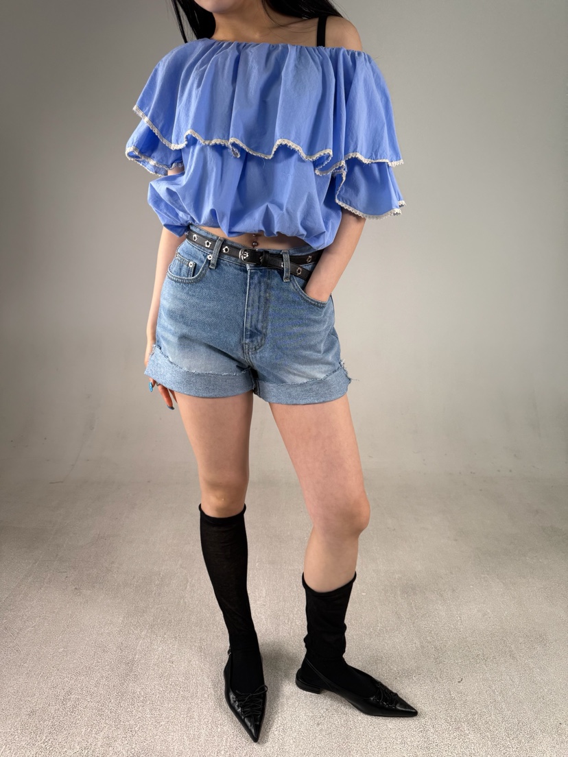 SHIRRING韓國直郵女士新品26夏季推薦26春夏休閑襯衫蕾絲衫SHIRRING襯衫/蕾絲衫