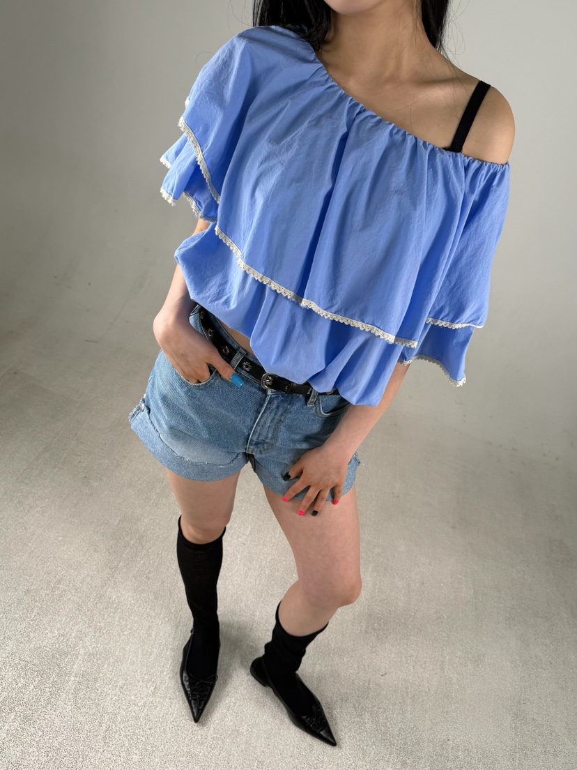 SHIRRING韓國直郵女士新品26夏季推薦26春夏休閑襯衫蕾絲衫SHIRRING襯衫/蕾絲衫