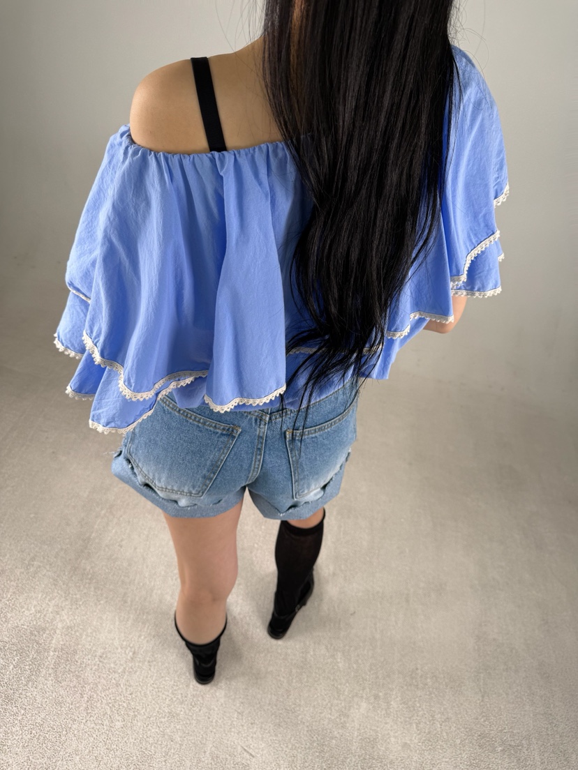 SHIRRING韓國直郵女士新品26夏季推薦26春夏休閑襯衫蕾絲衫SHIRRING襯衫/蕾絲衫