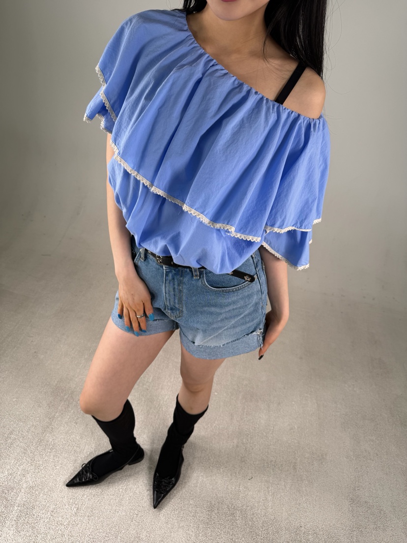 SHIRRING韓國直郵女士新品26夏季推薦26春夏休閑襯衫蕾絲衫SHIRRING襯衫/蕾絲衫
