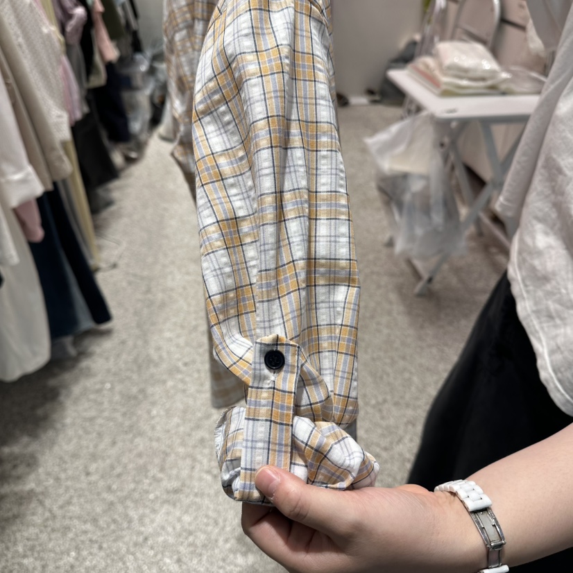 ATPZ韓國代購女裝新品休閑26春夏推薦時尚襯衫蕾絲衫格紋ATTENTION PLEAES襯衫/蕾絲衫