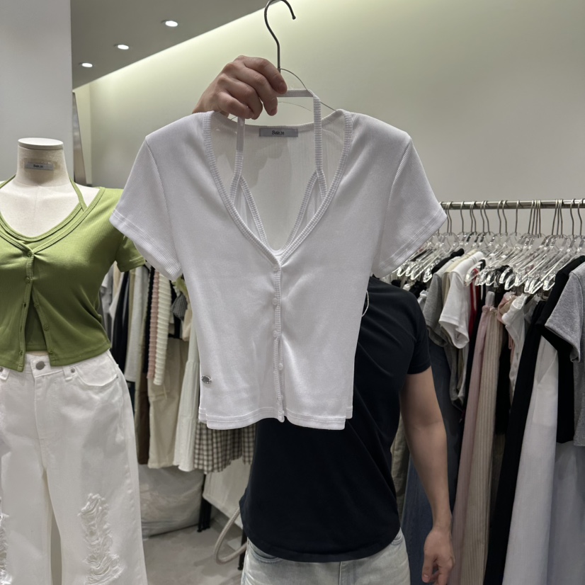 BAIE.38韓國代購女士新品休閑熱賣職業針織衫假兩件羅紋BAIE.38針織衫圖色2