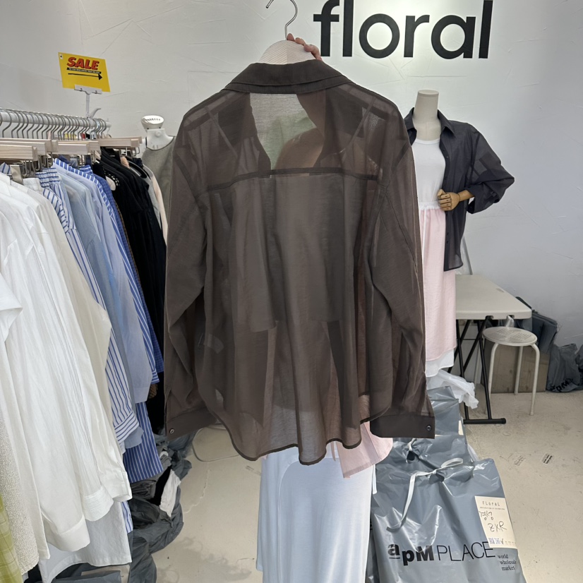 FLORAL韓國直郵實拍女裝新品職業襯衫蕾絲衫不含內搭雙層FLORAL襯衫/蕾絲衫