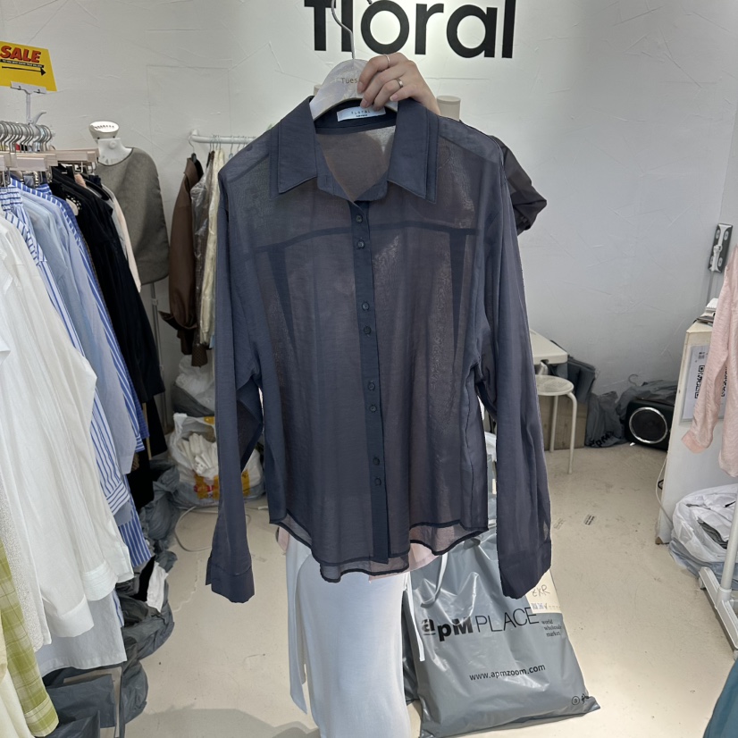FLORAL韓國直郵實拍女裝新品職業襯衫蕾絲衫不含內搭雙層FLORAL襯衫/蕾絲衫圖色2