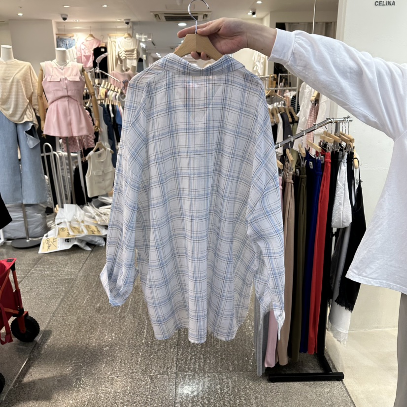 CELINA東大門實拍韓國女士新品推薦休閑26春夏襯衫蕾絲衫亞麻CELI_NA襯衫/蕾絲衫