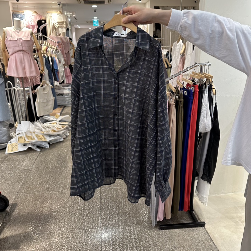 CELINA東大門實拍韓國女士新品推薦休閑26春夏襯衫蕾絲衫亞麻CELI_NA襯衫/蕾絲衫圖色2