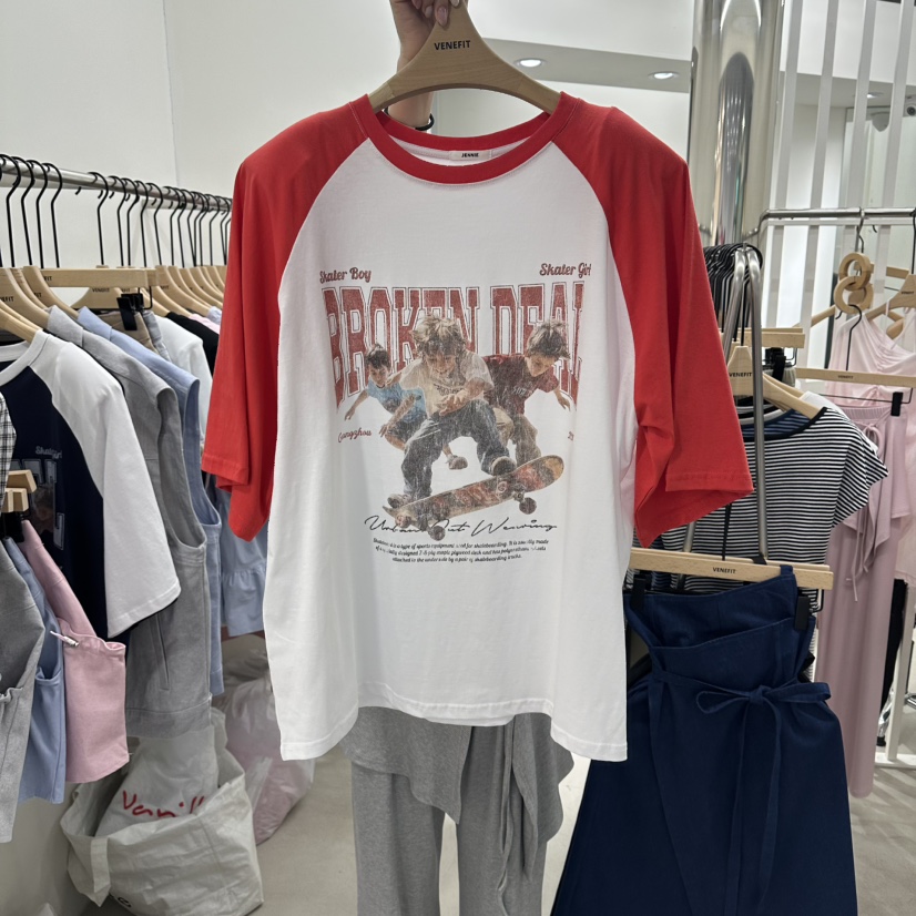VENEFIT韓國直郵女士新品人氣26春夏26夏季熱賣時尚職業T恤VENEFIT/JENNIET恤圖色1