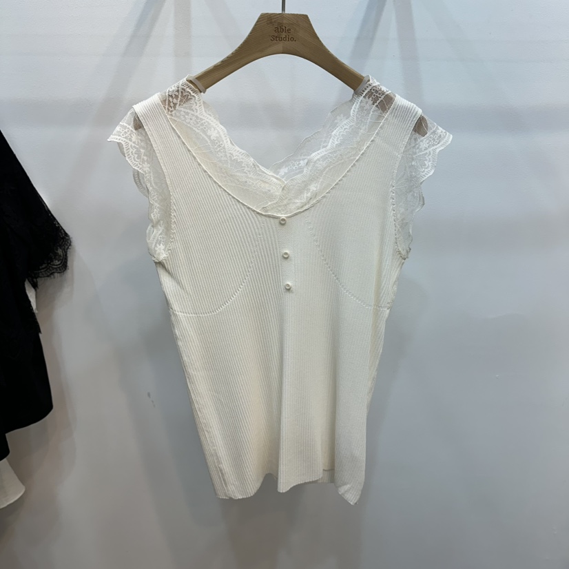 ABLESTUDIO韓國代購女裝新款人氣職業休閑熱賣吊帶背心蕾絲ABLESTUDIO吊帶/背心圖色1