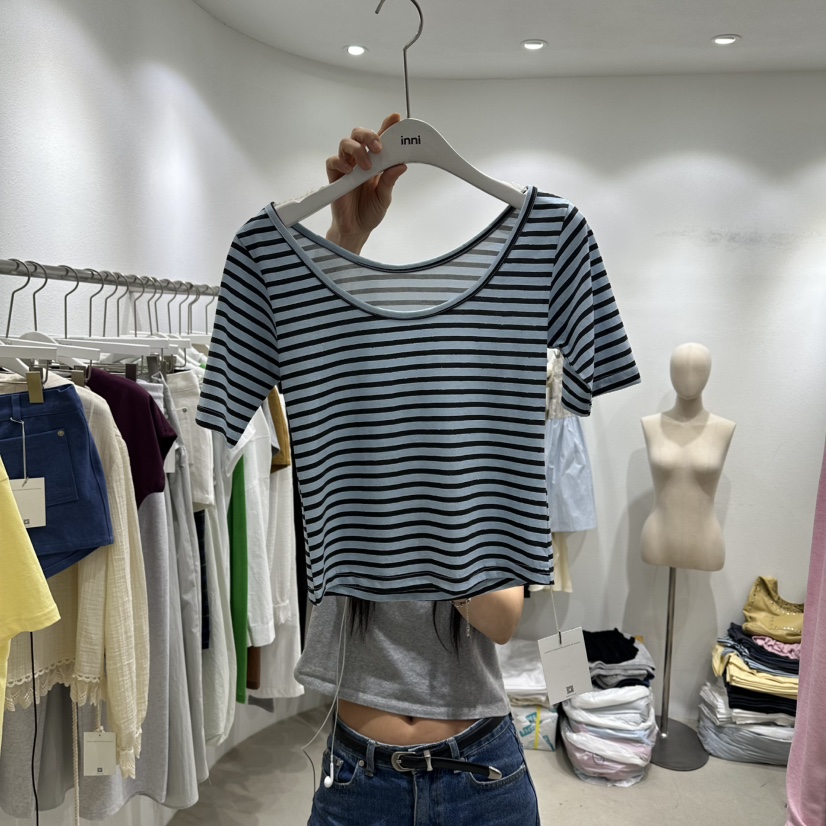 INNI韓國代購女裝新款熱賣人氣26春夏26夏季推薦時尚職業T恤inniT恤圖色1