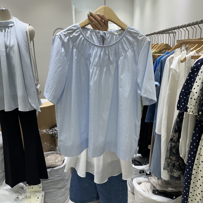 EN.U東大門實拍韓國女士新品時尚人氣26春夏熱賣襯衫蕾絲衫EN.U襯衫/蕾絲衫圖色2