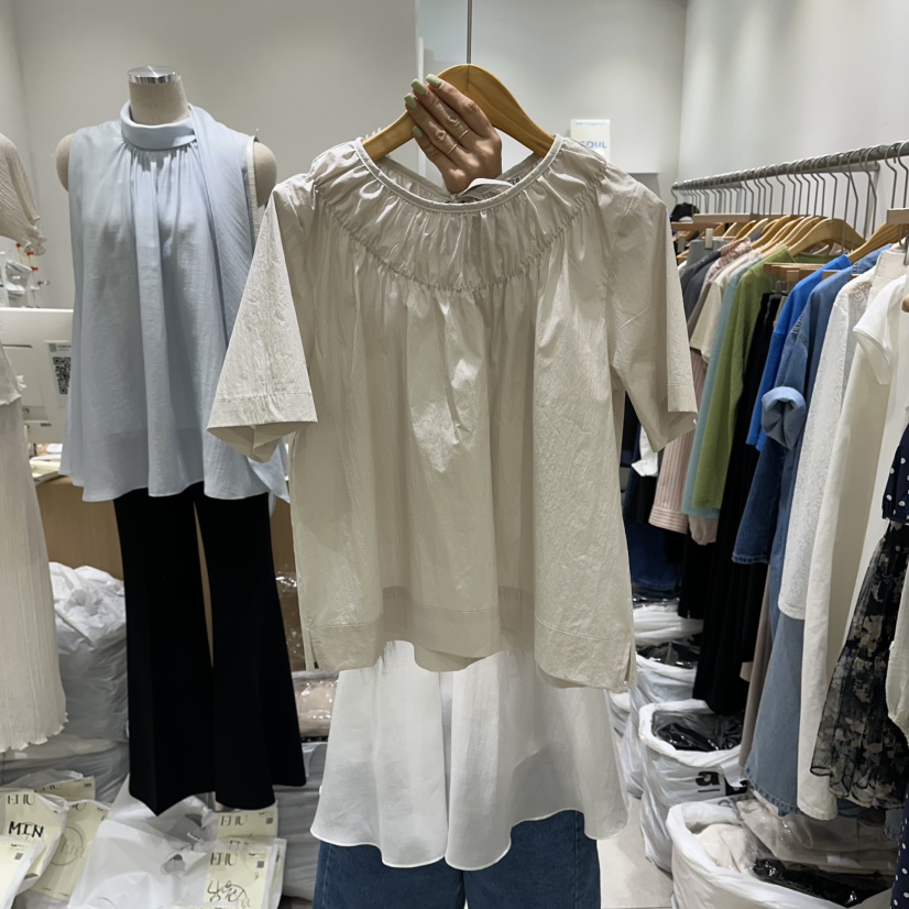 EN.U東大門實拍韓國女士新品時尚人氣26春夏熱賣襯衫蕾絲衫EN.U襯衫/蕾絲衫圖色3