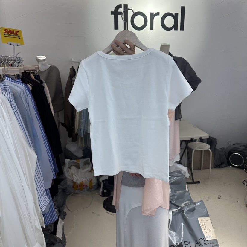 FLORAL韓國代購女裝新品職業熱賣26夏季休閑26春夏推薦T恤FLORALT恤