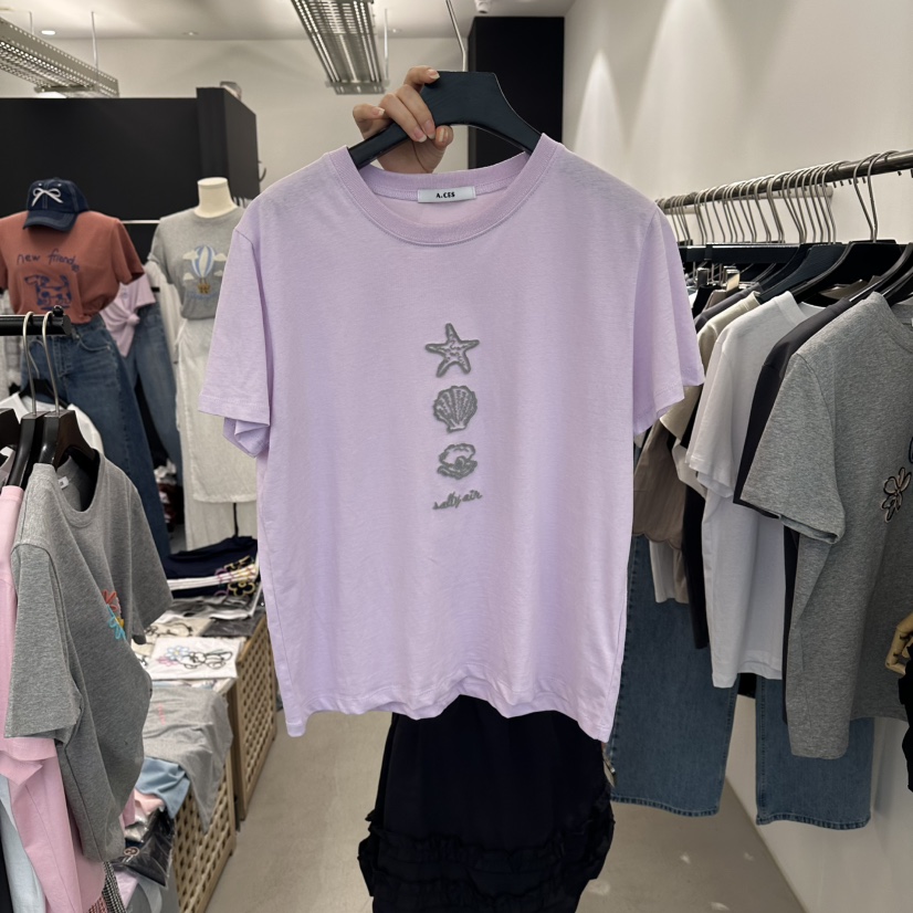A.CES韓國直郵女士新品26春夏推薦職業休閑人氣26夏季T恤A.CEST恤圖色1