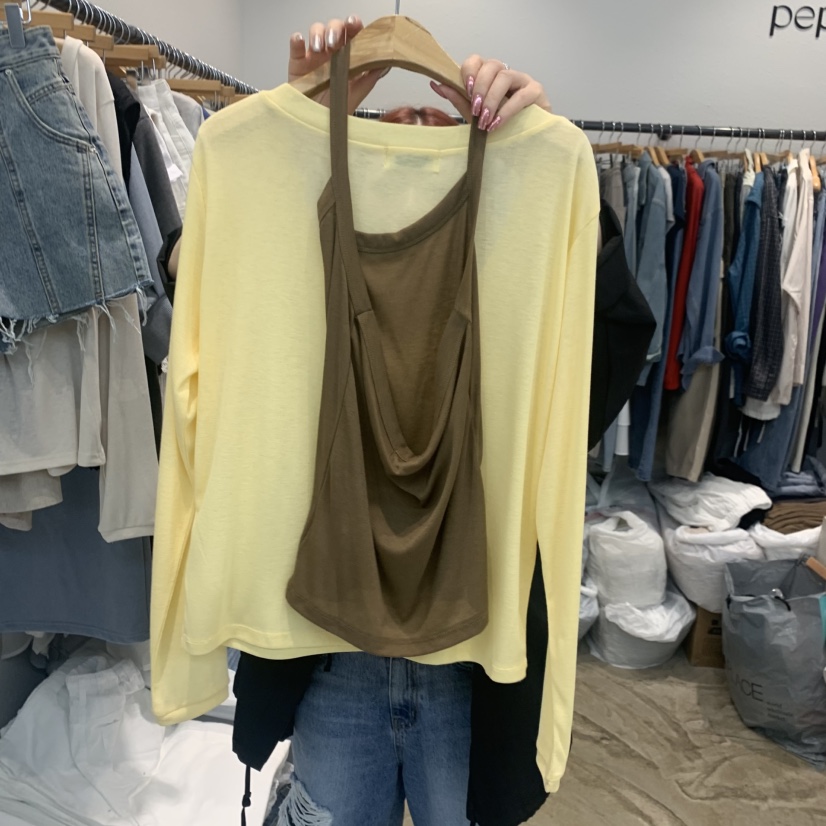 ALMOND PEPE韓國直郵實拍女士新款熱賣26春夏職業吊帶背心ALMOND PEPE吊帶/背心