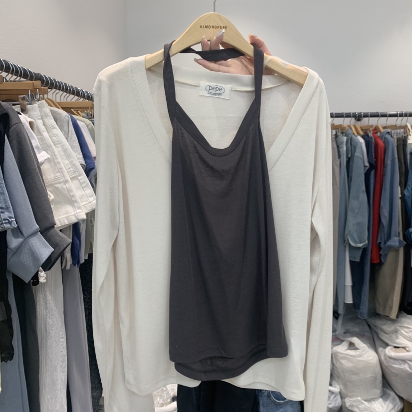 ALMOND PEPE韓國直郵實拍女士新款熱賣26春夏職業吊帶背心ALMOND PEPE吊帶/背心圖色2