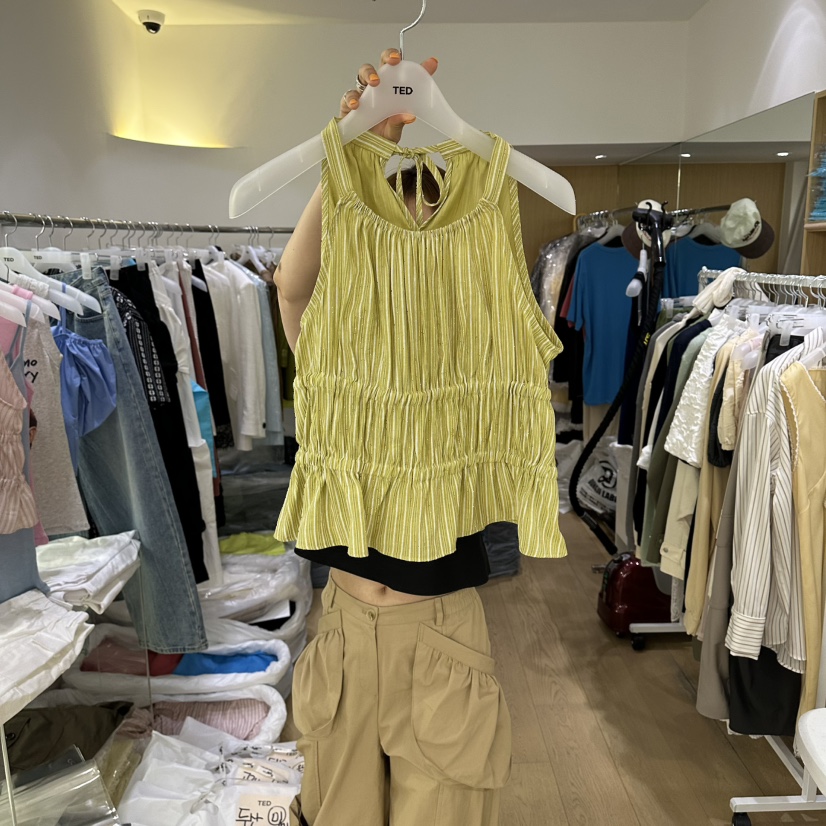 TED韓國代購女士新款時尚職業推薦休閑熱賣26夏季吊帶背心露肩TED吊帶/背心圖色2