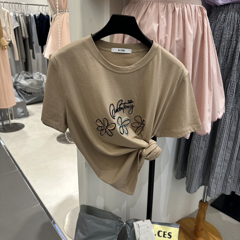 A.CES韓國直郵實拍女士新款人氣時尚推薦職業26夏季熱賣T恤A.CEST恤圖色2