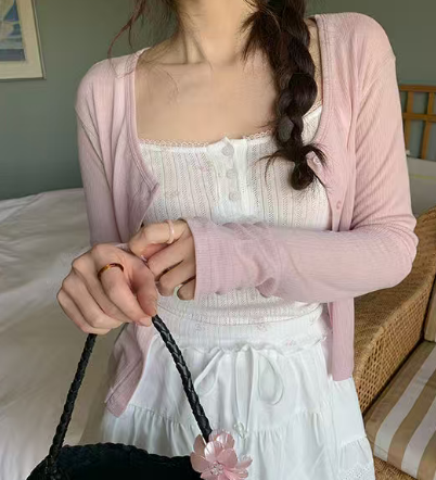 EZEDIARY韓國直郵女裝新品人氣熱賣職業長袖T恤不含內搭開衫EZEDIARY-2件起長袖T恤圖色2