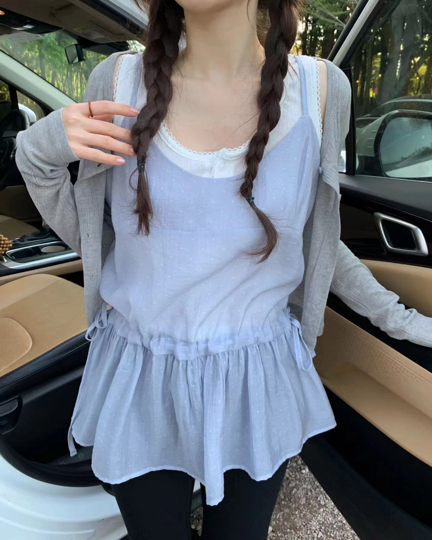 EZEDIARY韓國直郵女裝新品人氣熱賣職業長袖T恤不含內搭開衫EZEDIARY-2件起長袖T恤圖色3