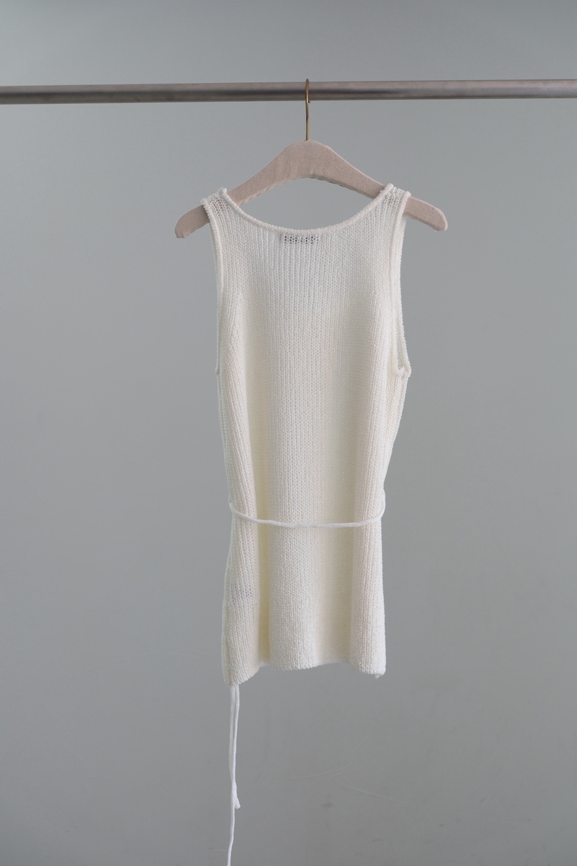 SORBET/FLAT WHITE韓國直郵女士新品職業吊帶背心含腰繩印花亞麻SORBET/FLAT WHITE吊帶/背心
