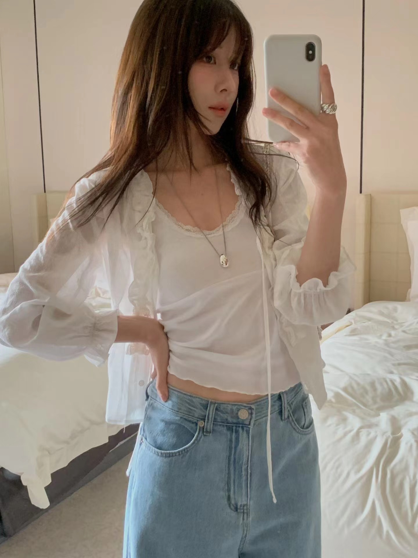 MIELLE-미엘르-OT韓國直郵女裝新品職業襯衫蕾絲衫不含內搭MIELLE-2件起襯衫/蕾絲衫