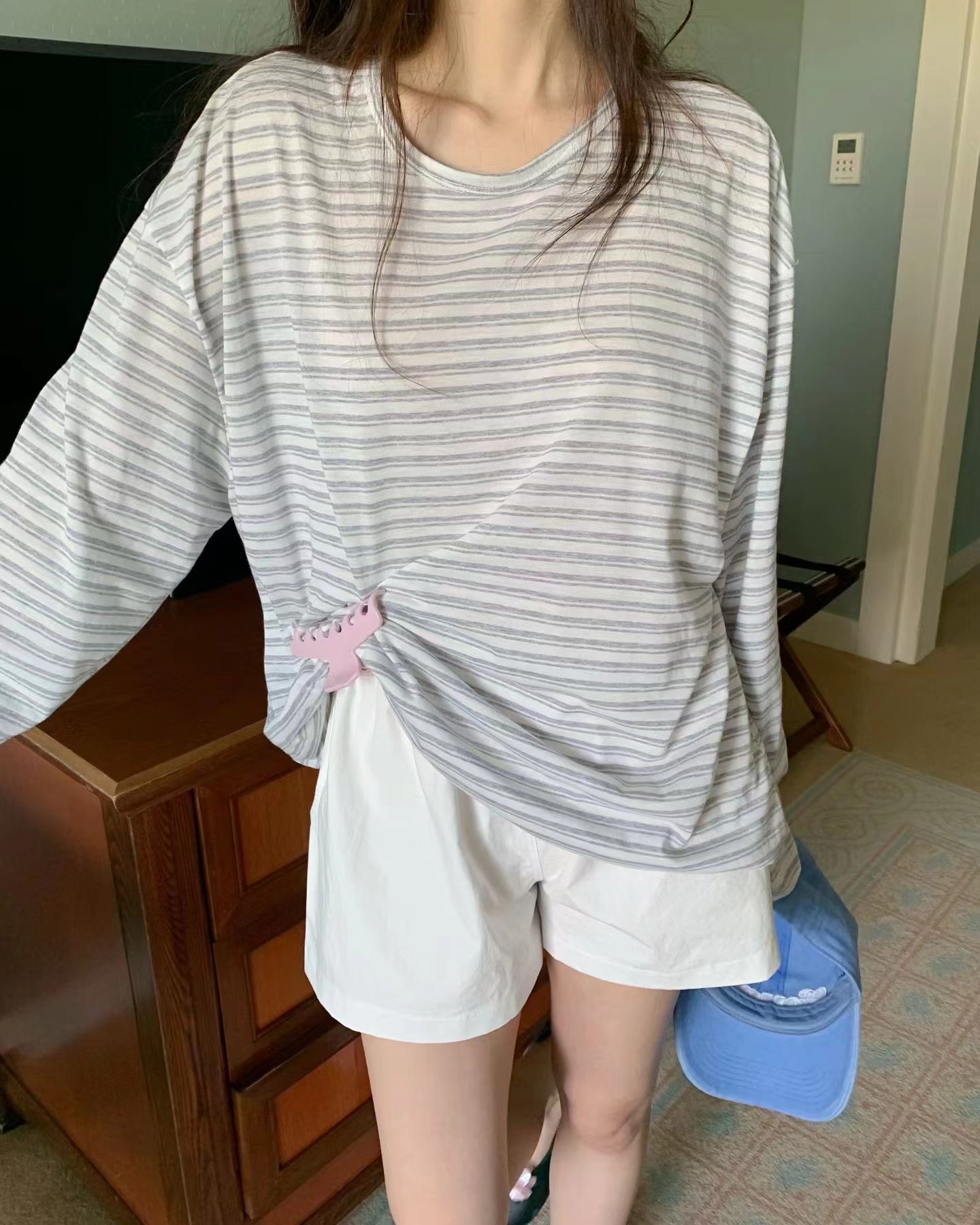 EZEDIARY韓國直郵實拍女裝新品26春夏26夏季時尚熱賣長袖T恤EZEDIARY-2件起長袖T恤圖色2