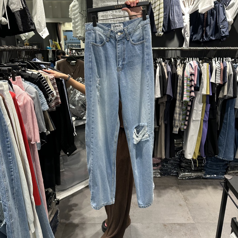 STAR-L韓國直郵實拍女士新品26春夏推薦26夏季人氣牛仔褲STAR-L牛仔褲圖色1