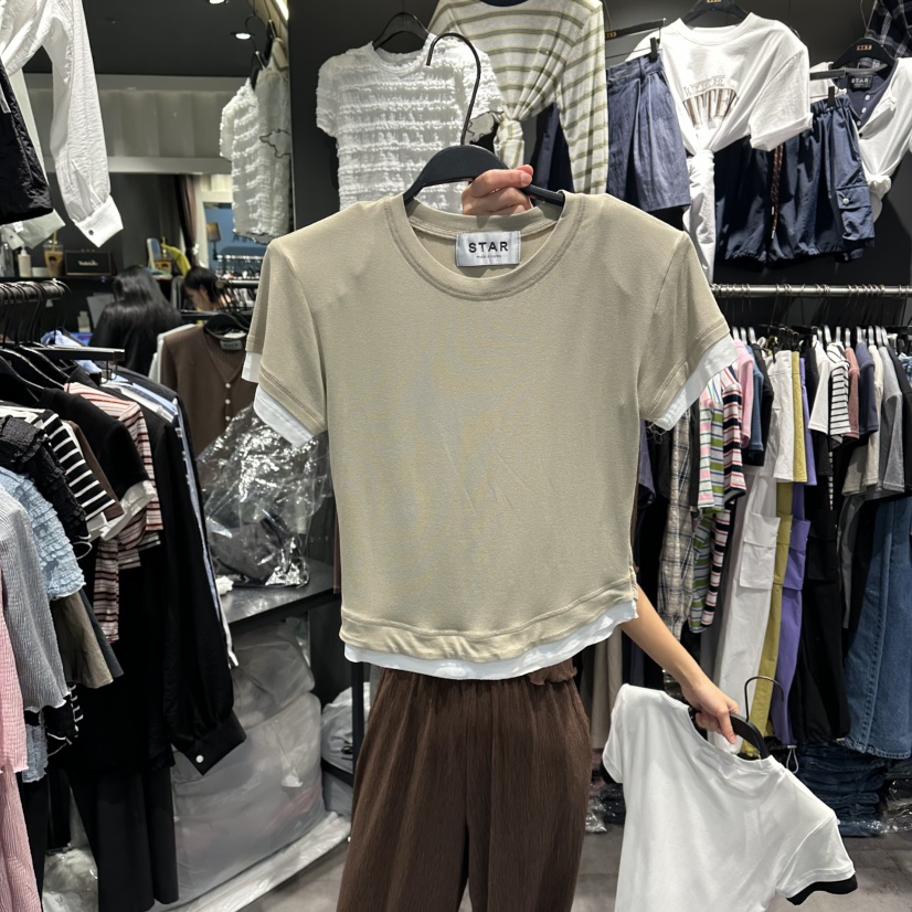 STAR-L韓國東大門直郵女士新品26夏季時尚人氣熱賣休閑T恤STAR-LT恤圖色1
