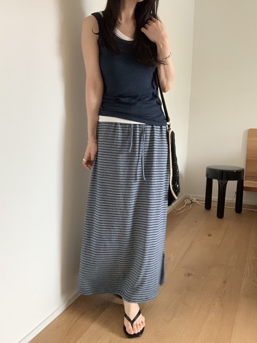 PLANTS ON GRAY東大門直郵女裝新款推薦時尚26春夏長裙條紋PLANTS ON GRAY長裙