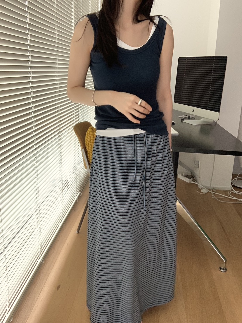 PLANTS ON GRAY東大門直郵女裝新款推薦時尚26春夏長裙條紋PLANTS ON GRAY長裙