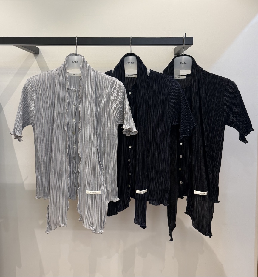 MUYBIEN韓國東大門直郵女士新款人氣26春夏襯衫蕾絲衫褶皺圍巾MUYBIEN襯衫/蕾絲衫