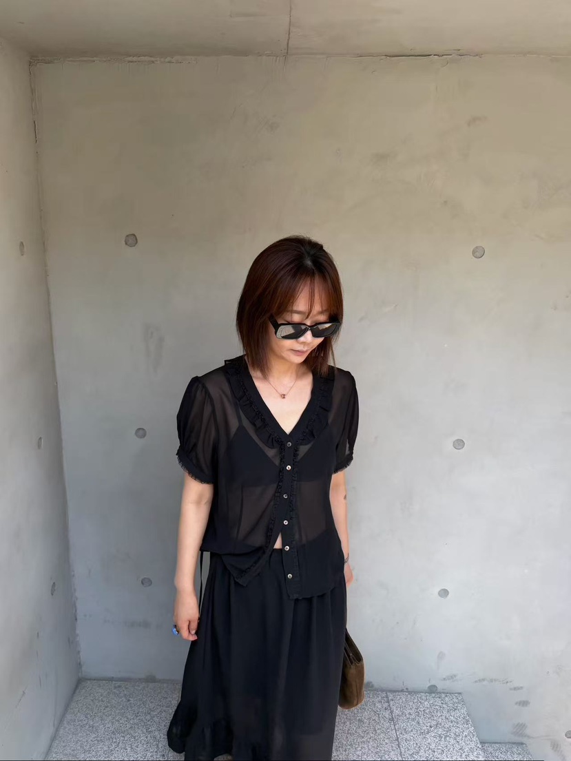 OLI SEOUL韓國代購女裝新品休閑26春夏職業人氣襯衫蕾絲衫OLI SEOUL襯衫/蕾絲衫